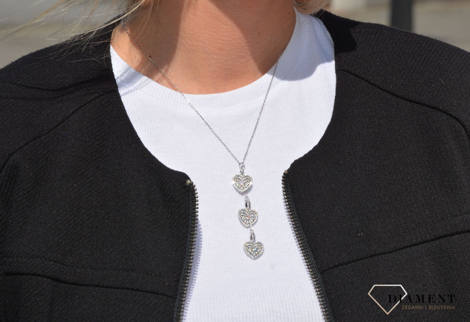 Naszyjnik srebrny serduszka z cyrkoniami Dall'Acqua N YB 285 285 (3).jpg